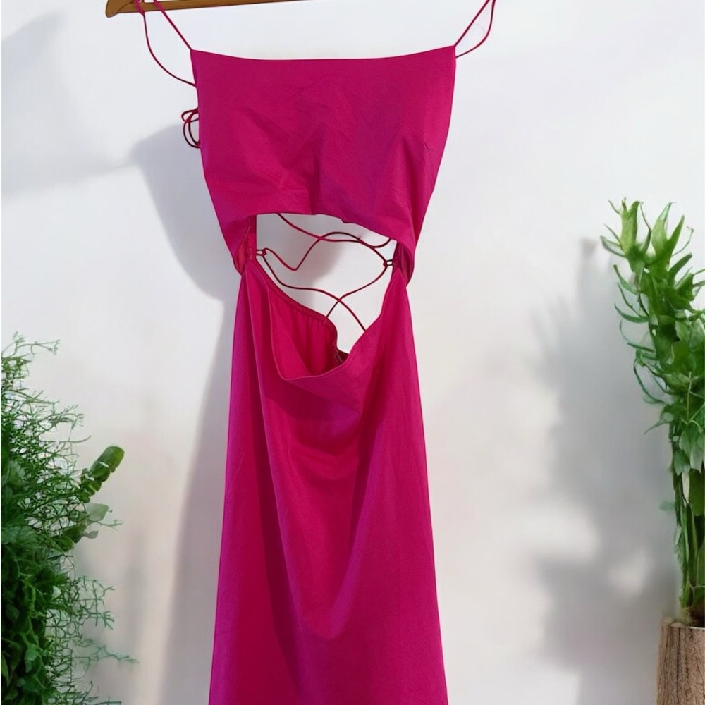 Charlotte Russe Vibrant Pink Backless Dress